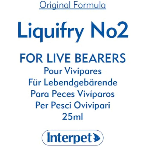 Interpet Liquifry No. 2 - Safe Nutrition for Baby Live Bearing Fish Fry, Food Particles Suspended in Liquid, White, 25 ml (Pack of 1)
