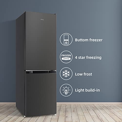 CHiQ FBM157L4EU, Fridge Freezer, 157L, 70/30, 12-Year Compressor Service, Low Frost, E, 39 dB, 48cm Wide 144cm Tall, Black