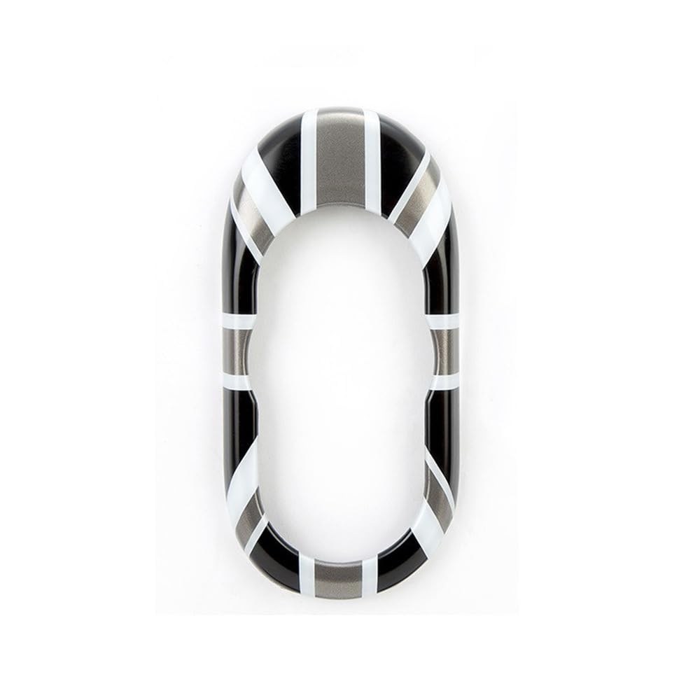 ABS Plastic Center Console Multimedia Gear Shift Panel Frame Trim Cover for Mini Cooper F55 Hardtop F56 Hatchback F57 Convertible 2014~2020 (Union Jack Gray)