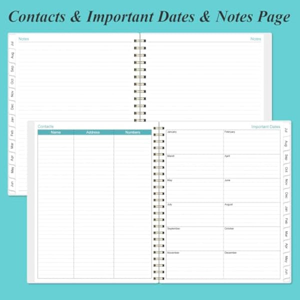 2025 Planner - January 2025 - December 2025, Weekly & Monthly Planner & Journal to Track Goals, 8.5" x 11", Blue Flower