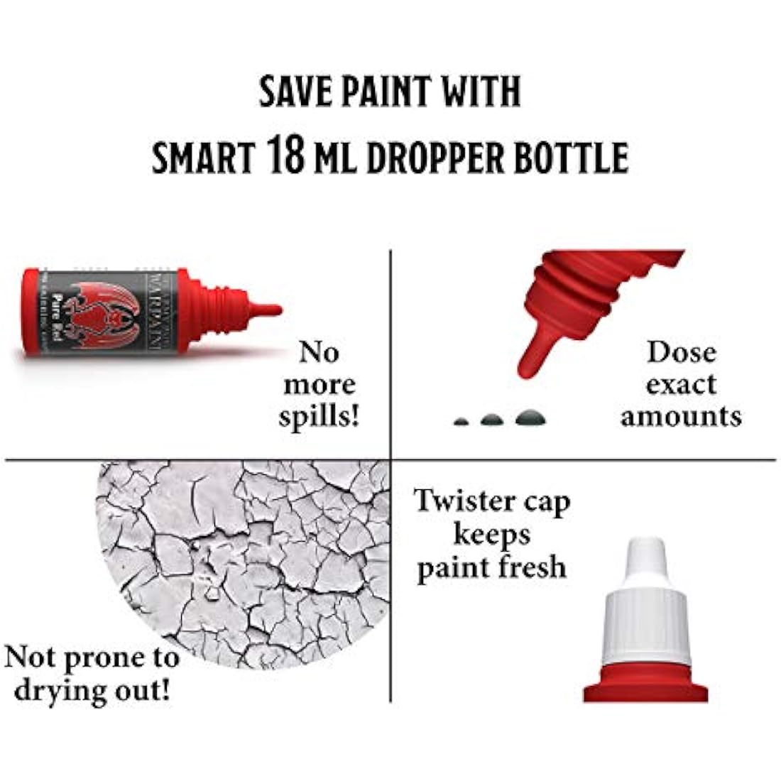 Grinning Gargoyle Fantasy Miniature Paint Set - 20x Miniature Paints including Brush - Starter Set for Tabletop Figures & DnD