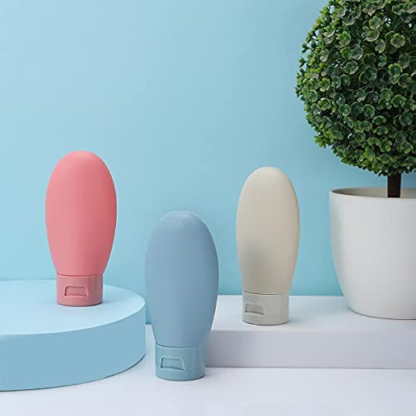 3 Pcs Travel Bottles Set,60ML Travel Bottles & Containers,Small Mini Empty Plastic Squeeze Bottles for Travel Toiletries,Shampoo and Conditioner with Storage Bag