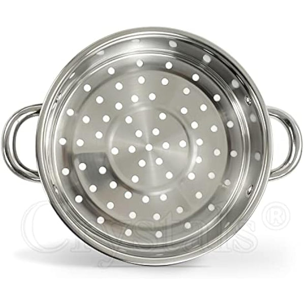 New 3PC Stainless Steel Steamer Cooker Pot Set PAN Cook Food Glass LIDS COOKWARE