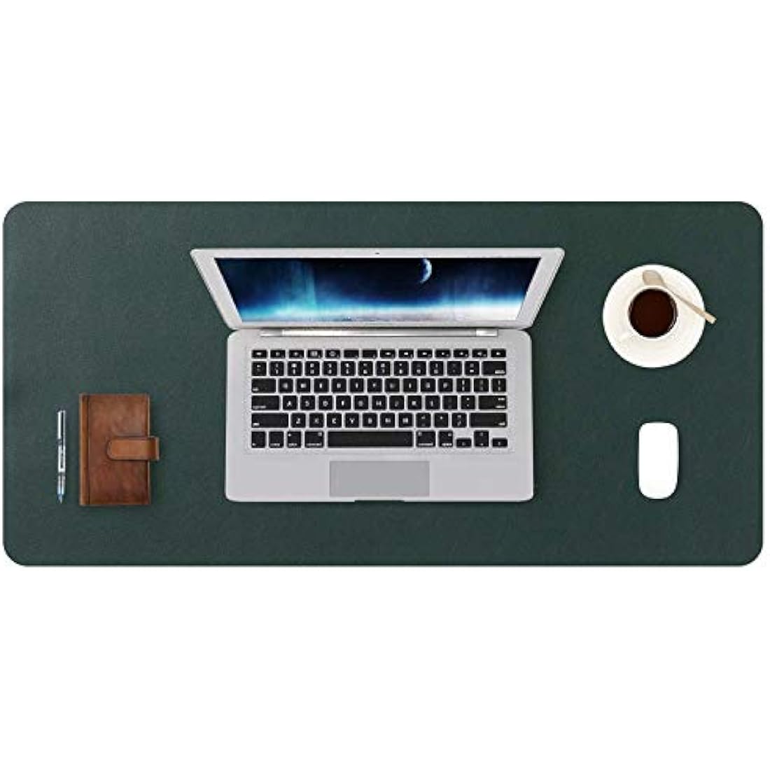 Desk Pad Large, DOBAOJIA Desk Mat, Laptop Mat, Writing Pad, Desk Blotter, Extended Mouse Mat, Large Mouse Pad for Office/Home, PU Leather Waterproof +Suede Non-Slip 27.5" X 13.8" (Dark Green)