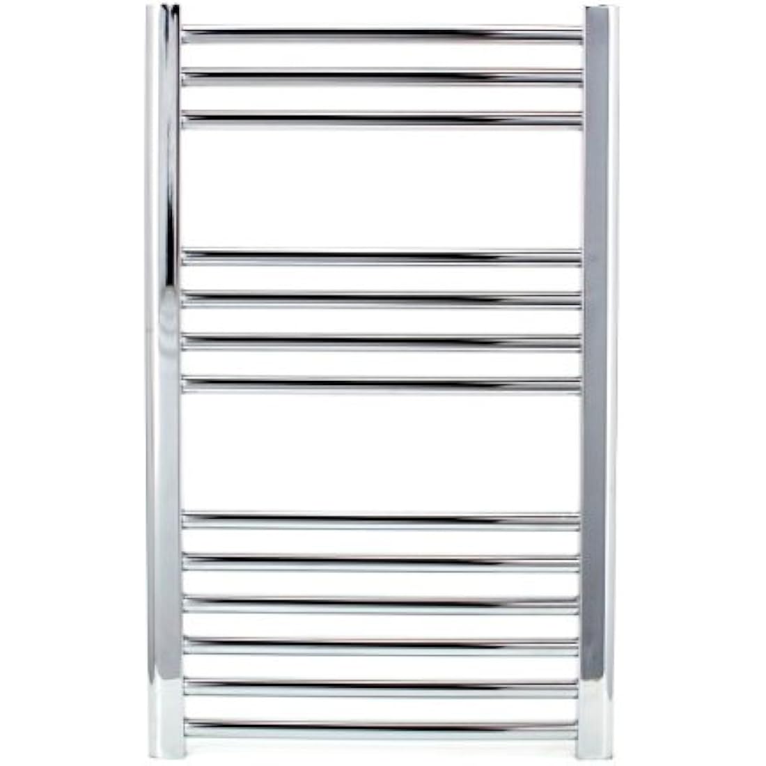 Manissa Milano Chrome Straight Central Heating Towel Rail W500mm x H800mm Flat Central Heating Towel Radiator