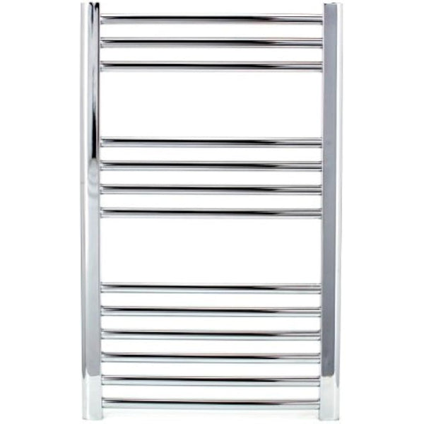 Manissa Milano Chrome Straight Central Heating Towel Rail W500mm x H800mm Flat Central Heating Towel Radiator