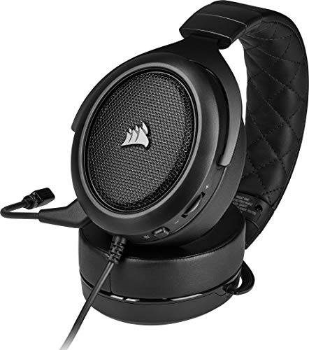 CORSAIR HS55 SURROUND Lightweight Multiplatform Wired Gaming Headset – Dolby 7.1 Surround Sound – iCUE Compatible – PC, Mac, PS5, PS4, Xbox, Nintendo Switch, Mobile – Carbon