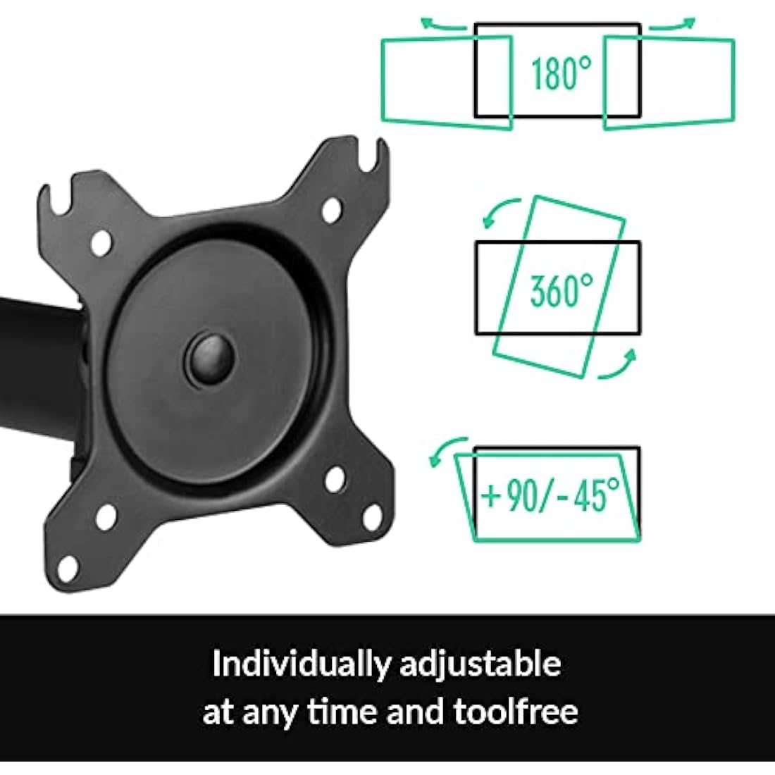 ARCTIC Z2 (Gen 3) - Double Monitor Arm, Monitor stand for up to 34"/35" Ultrawide, up to 15 kg (33 lbs) per Arm, USB Hub, Easy Monitor Adjustment, Flexible - Matt black