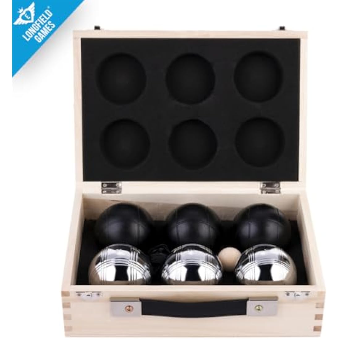 Engelhart Weiblespiele 010208 Set in Wooden Box, Pack of 6, Black/Silver