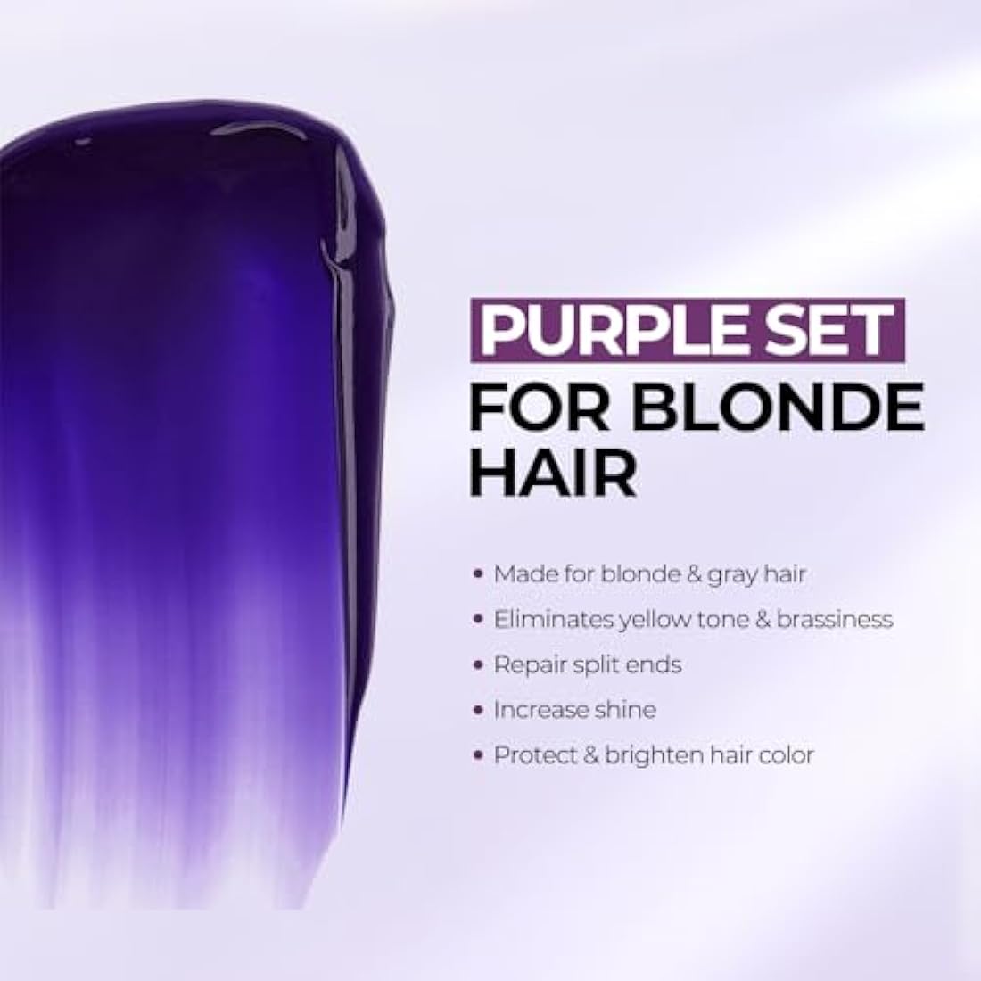 Karseell Purple Hair Mask and Purple Shampoo Set, Neutralizes Brass & Yellow Tones for Blonde, Gray, Silver Hair, 2 x 500ml