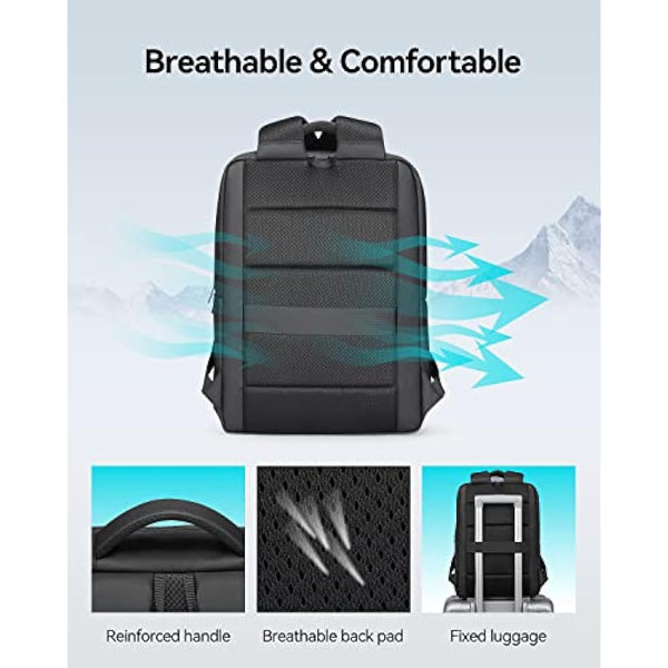 MARK RYDEN Slim Laptop Backpack For Men, 15.6 inch Backpack With Laptop Compartment, Business High Tech Travel backpack, Water-Repellent Daypack for Working, School, Commuting, Daily - 3 Pockets