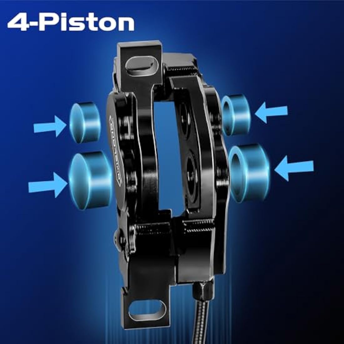 DYISLAND E-Bike Hydraulic Disc Brake Set 4-Pistons/2-Pistons, 2-PIN/3-PIN Pre-Bled with Mineral Oil Brakes Kit，Front and Rear Set，with 180mm 2.3mm Thick Rotors