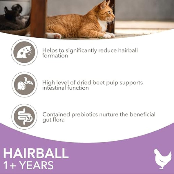 IAMS Hairball Complete Dry Cat Food Chicken 10kg - Significantly Reduces Hairball Formation