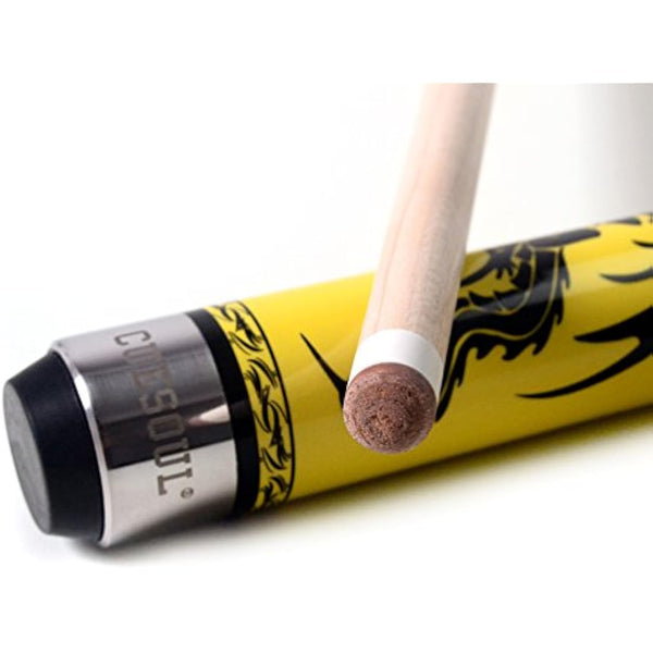 CUESOUL 58 Inches 19oz Joint Pool Cue Stick Billiards Premium Canadian Maple Pool Cue, Multi-layered Tip, 11.5/12.75mm Billiards Pool Cue Set Accessories