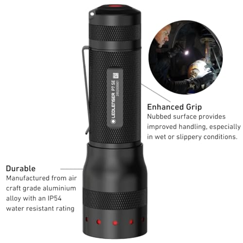 Ledlenser P7R SE - LED Rechargeable Torch, Super Bright 1100 Lumens, Powerful Waterproof Flash Light, Self Defense Strobe Feature, Hiking Torch, Dog Walking, Camping, Up to 40 Hour Battery Life.