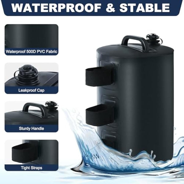 MASTERCANOPY Gazebo Water Weight Bags,Leg Weights for Pop Up Canopy 4pcs/Pack Black