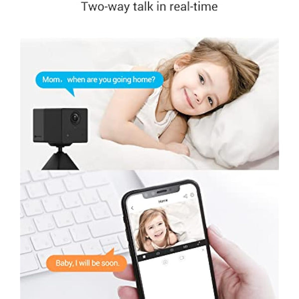 EZVIZ Mini Battery Camera Indoor, No Plug-in, with Audio Video, APP Control, Camera Wireless 2.4Ghz Wifi, Human Motion Detection, Night Vision, Two Way Audio, Magnetic Mount, Google Alexa Control(BC2)