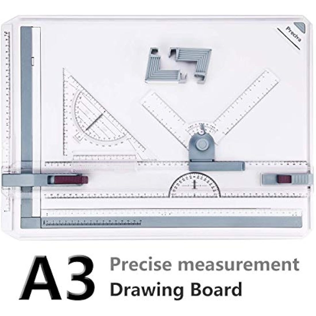 Preciva A3 Drawing Board, A3Drawing Table, Multi-function Technical Drafting Tables Metric System 51 * 36.5cm with Parallel Motion Accessories, Adjustable Angle