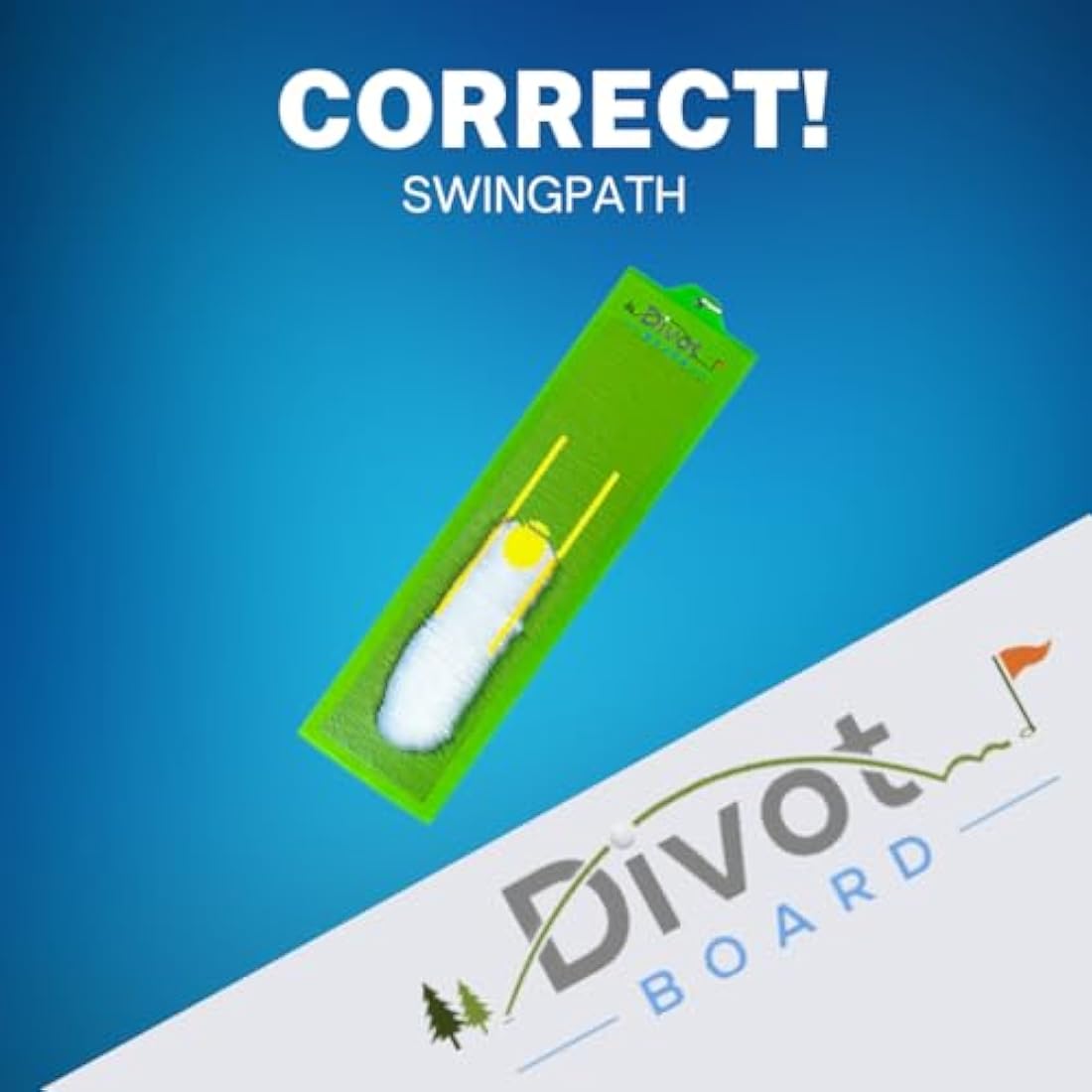 Divot Board - Patented Low Point and Swing Path Trainer - Instant Feedback. Anytime. Anywhere - See Your Swing Path and Learn Every Time You Hit The Ball!
