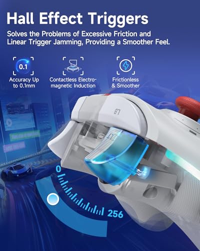 EasySMX X15 Wireless PC Controller with Hall Triggers, Hall Joysticks, Enhanced Bluetooth Game Controller,No Drift No Deadzone effect, Compatible with Windows PC, Android, Steam and Switch