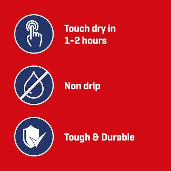 Johnstone's - Wood & Metal Paint - Gloss Finish - Signal Red - 750ml - Water Based - Non Drip & Quick Drying - Radiator Paint - Low Odour - Dry in 1-2 Hours - 8m2 Coverage per Litre