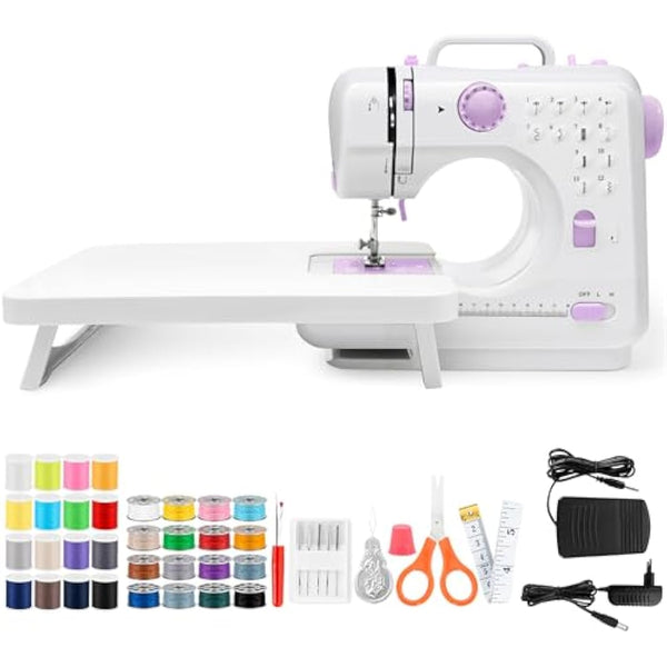 Sewing Machine, Mini Sewing Machine Portable Electric Sewings Machines, 12 Stitches Sewings Machine with LED Light, Sewing Accessory Kit, Ideal for Clothing, Pillowcases, Sheets