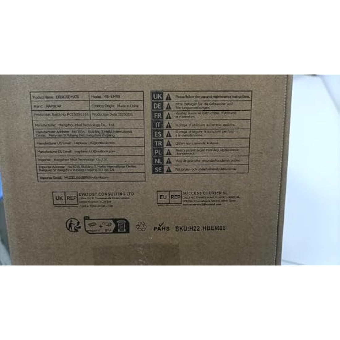 HAPBEAR Large Exercise Mat, 183×122cm/ 213×152cm×8mm, Non-Slip, Ultra Durable, Large Yoga Mat for Home Gym, Fitness, Yoga, Pilates, Stretching, Push-ups, Gymnastics