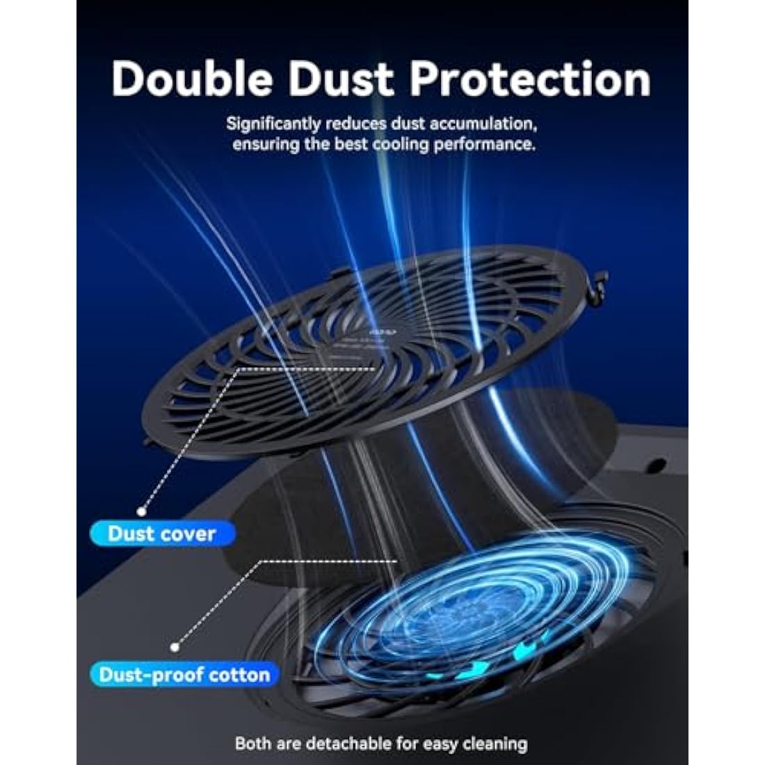 llano RGB Laptop Cooling Pad with Powerful Turbofan Gaming Cooler Radiator with Infinitely Variable Speed, Touch Control, LCD Screen, 3-Port USB Hub, Seal Foam for Notebook Computer 15-19in