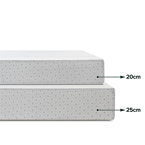 ZINUS Single Mattress - Memory Foam - 90x190cm/3x6ft - Height 13cm/5in - Medium Firmness - Orthopaedic Support with Comfort foam - Green tea Designed in UK standards