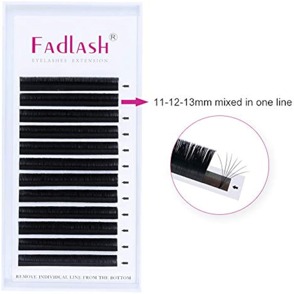 Fadlash Easy Fan Lashes D Curl 0.07 11-12-13mm Mixed Tray Russian Lashes Natural Look Self Fanning Eye Lashes Automatic Blooming Russian Eyelashes Extensions