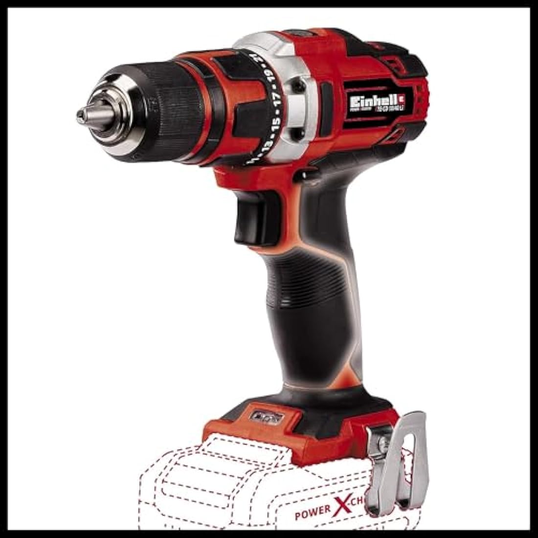 Einhell Drilling Driver Te-Cd 18/40 Li-Solo Power X-Change (Lithium-Ion (Li-Ion, 18 V, Maximum Torque 40 Nm on 21 Levels, Softgrip, Without Battery and Charger)