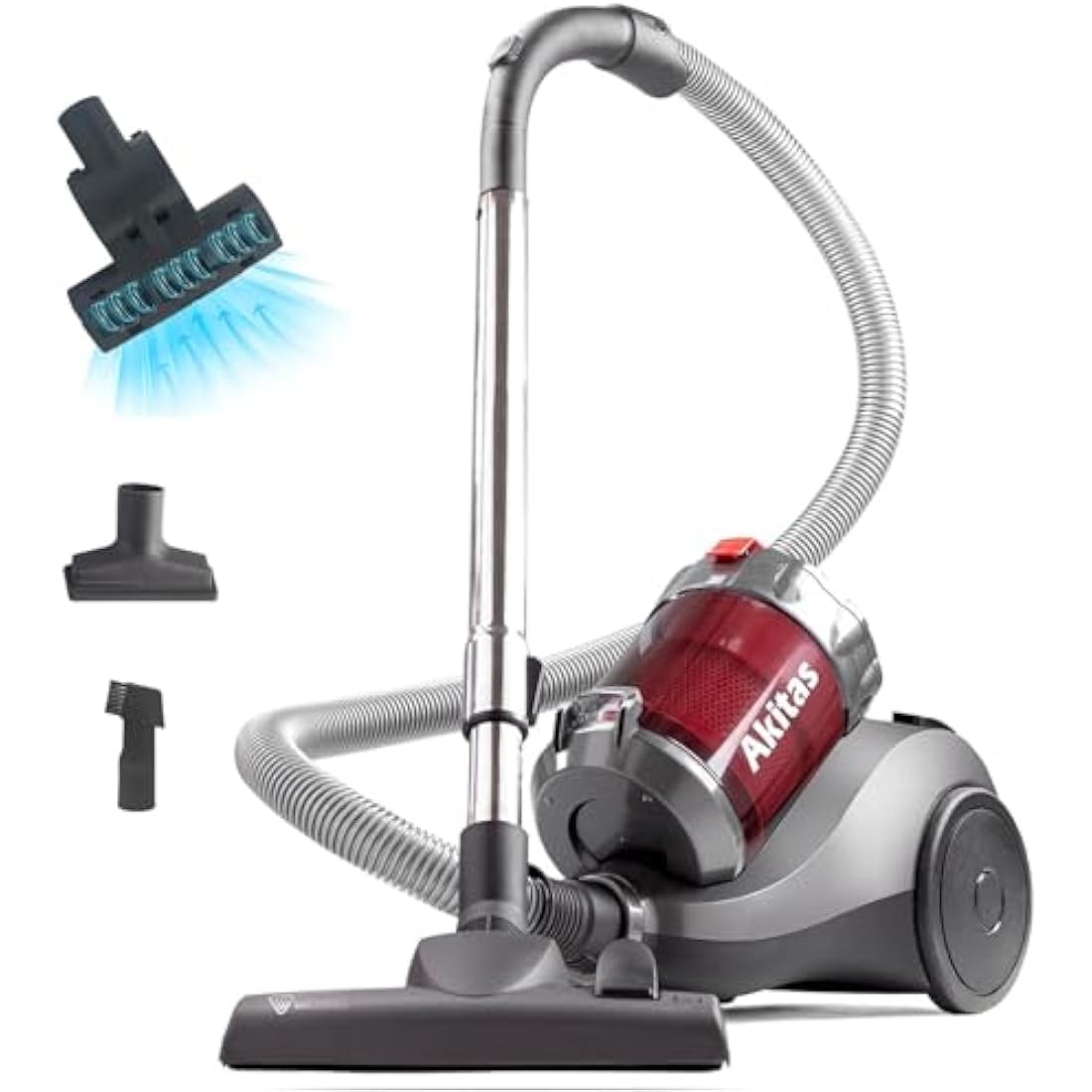 Akitas 800W Powerful Bagless Cylinder Vacuum Cleaner With German Wessel Werk Nozzle Head For Hard Floor & Carpet (C6 Turbo)