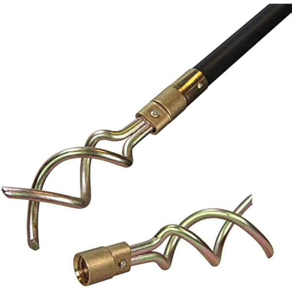 Faithfull FAIDRSET12 Drain Rod Set 9M (30ft) 10 x Rods, Plunger, Worm. Brass Rod Commectors