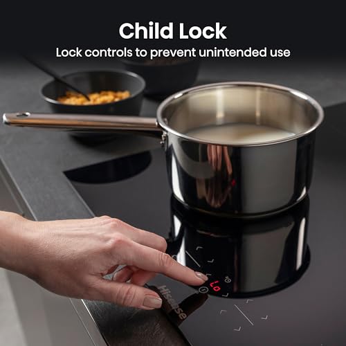 Hisense E6432C Built-in 60cm Electric Ceramic Hob with Child Lock, Touch control, Timer Function - Black 7200W, 20 x 24 x 2 inches (L x W x H)