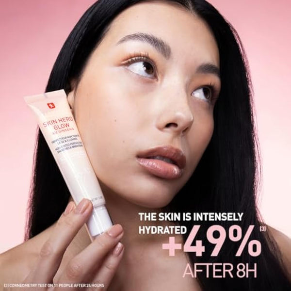 Erborian - Skin Hero Glow - Non-Tinted Skin Perfector + 7-Day Radiance Booster - Glass Skin Effect - Lightweight Texture - Korean Skincare - 40 ml