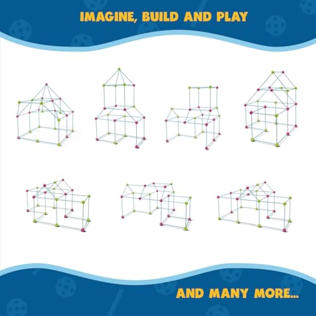 Fort Building Kits For Kids | Den Building Kit For Kids 70 Pieces | Construction Toys Stem | Garden Games | Fort Building Kit Indoor And Outdoor Toys | 5 Year Old Girls Gifts | 5 Year Old Boy Gifts