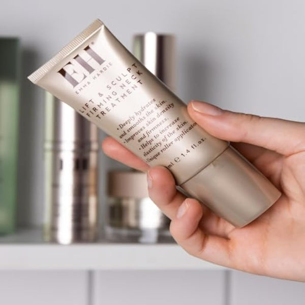 Emma Hardie 40ml Lift & Sculpt Neck Firming Serum, with Unique Roller Applicator for Facial Sculpting & Lifting, Reduces Appearance of Saggy Skin & Promotes Youthful Look, Vegan & Cruelty Free