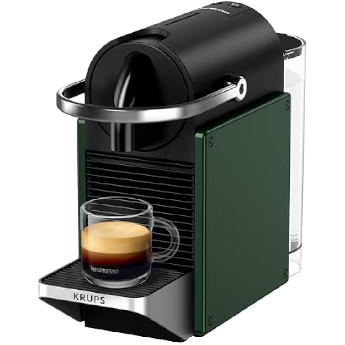 Nespresso Pixie Coffee Pod Machine by Krups, Compact Espresso Maker for Original Pods, 19-Bar High Pressure, Fast Heat-Up, Energy Saving, Auto Shut-Off, Recyclable Pods in Dark Green XN3063G0