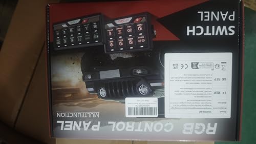 Chelhead 12V/24V Switch Control Panel RGB 6 Gang Dimmable Multi-Function Programmable Switch Panel Acc Battery Control Waterproof, Compatible with Truck Boat SUV RV Trailer Marine ATV UTV