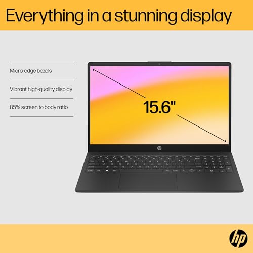 HP 15.6" Laptop | AMD Ryzen 3 7320U Processor | 8 GB RAM | 256 GB SSD | AMD Radeon Graphics | FHD Display | Up to 11hrs 15 mins battery | Win 11 | Dual Speakers | Jet Black | 15-fc0038sa