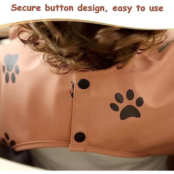 PewinGo Weaning Bib with Long Sleeves & BLW, Soft and Skin-Friendly Material, Coverall Bibs for Baby Feeding, Waterproof Easy to Clean Machine Washable, Infant Toddlers (Orange)