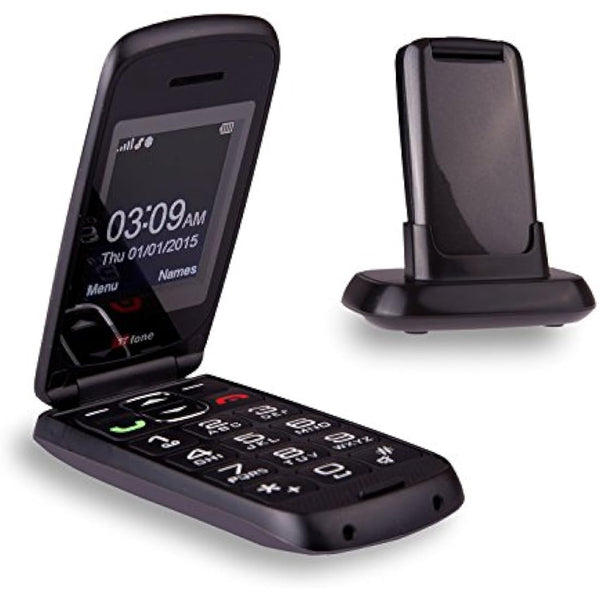 TTfone Star Big Button Simple Easy to Use Clamshell Flip SIM-Free Mobile Phone - Grey,TT300G