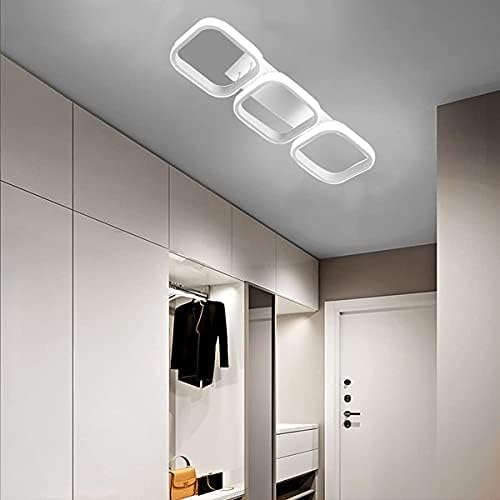 EIDISUNY Ceiling Light 3 Rectangles LED Latest Personality Simple White Modern Led Ceiling Light for Hallway Entrance Office Bedroom Kitchen Living Room Aisle - 54cm 33W Cool White Light 6000K (White)