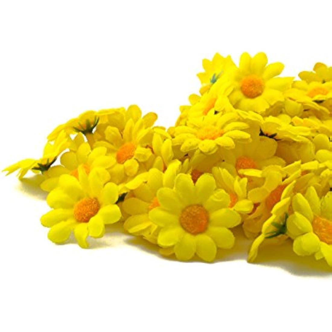 AKORD Artificial Gerbera Daisy Flowers Heads for DIY Wedding Party, Yellow, 0.38 x 0.38 x 0.2 cm
