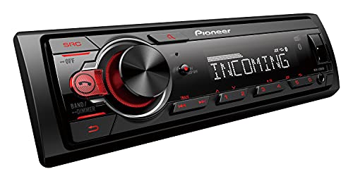 Pioneer MVH-330DAB 1-DIN receiver with DAB/DAB+, Bluetooth, Red illumination, USB and compatible with Android devices.