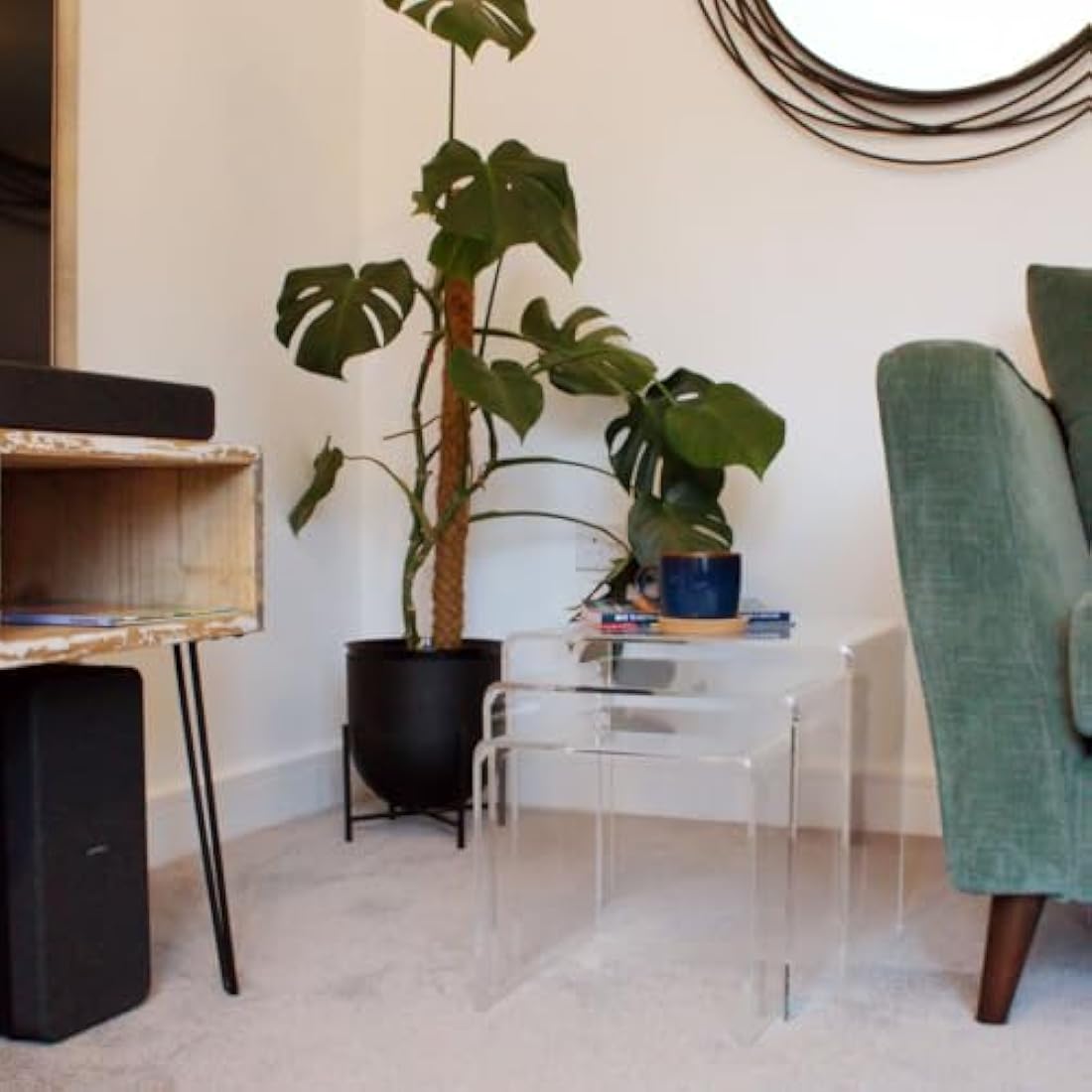 Acrylic Perspex Plastic Nest of Tables Living Room Table Hygienic Easy Clean