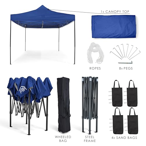 All Seasons Gazebos 3x4.5 Fully Waterproof Pop up Gazebo With Accessories - Metallic Grey