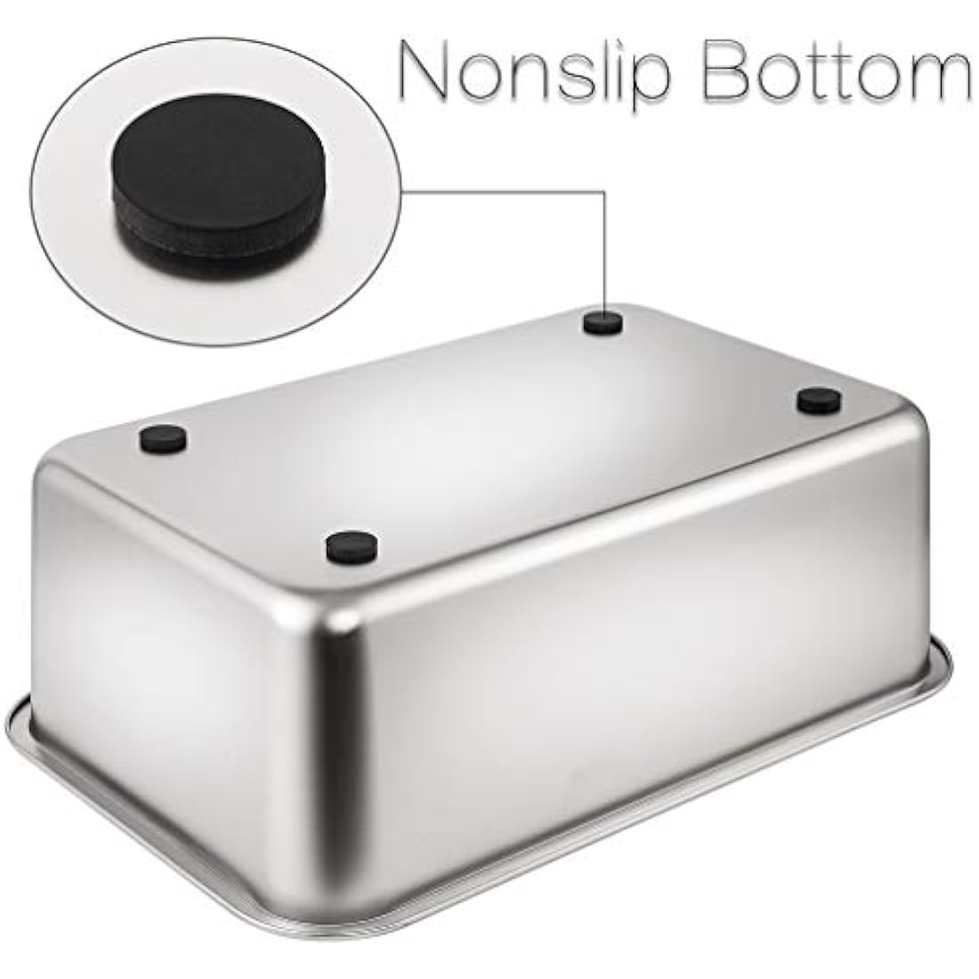 Yangbaga Cat Litter Tray 24"*16"*8" Stainless Steel, Odourless and Spacious Design for Easy Cleaning, Ideal for Large Cats, Multiple Pet Households, Rustproof with Non-Slip Base