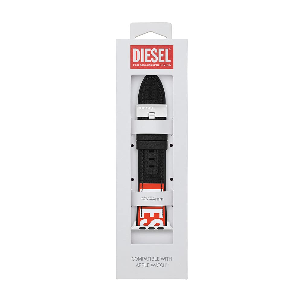 DIESEL Unisex Leather, Synthetic or Stainless Steel Strap, Compatible with 42mm/44mm/45mm Apple Watch®