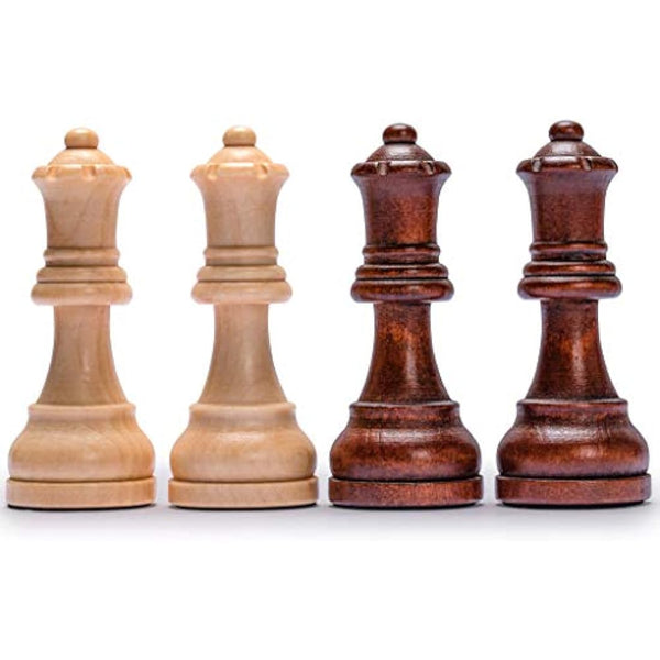 Husaria Professional Staunton Tournament No. 6 Wooden Chess Game Set with 2 Extra Queens, 99mm Kings